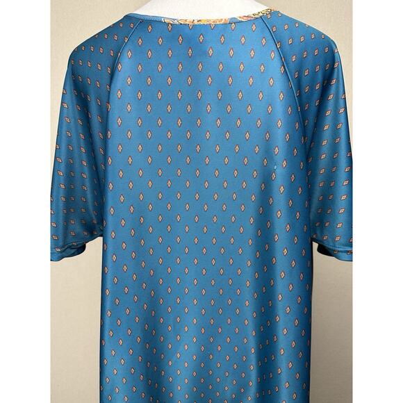 Only Necessities 18/20 Blue Zip Up Floral Paisley House Dress Muu Muu. - Picture 8 of 16